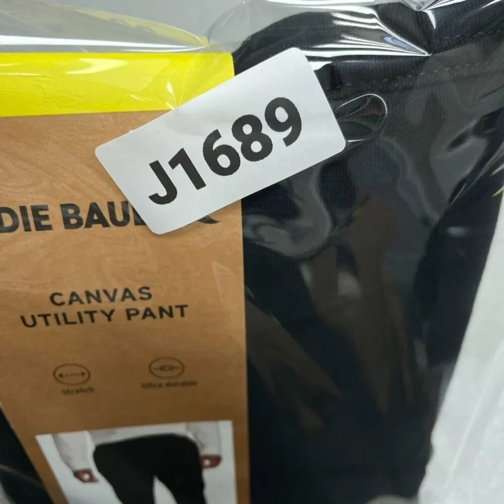 NEW Eddie Bauer Men's 32x30 Black Canvas Utility Pants Stretch Ultra Durable